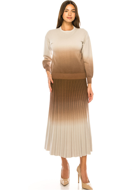 Sunrise Gradient Pleated Skirt