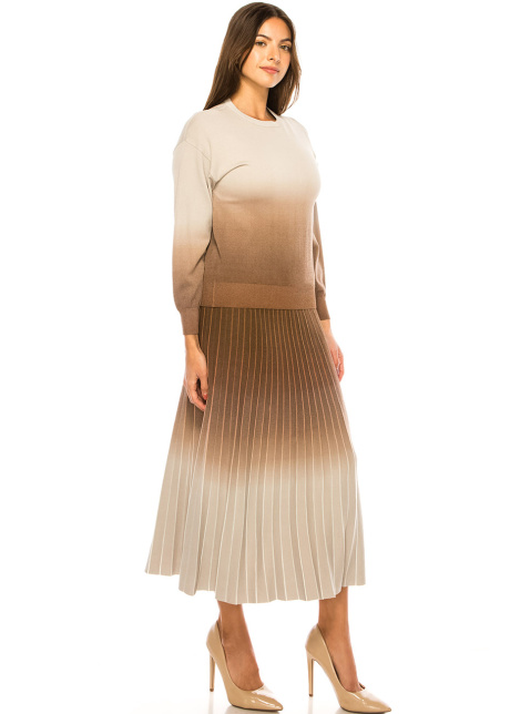 Sunrise Gradient Pleated Skirt