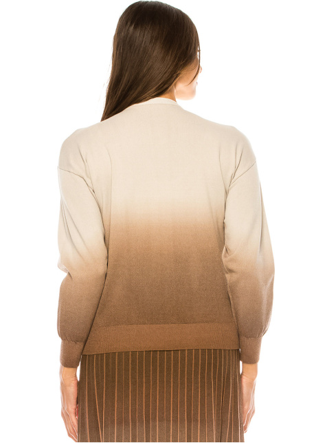 Beige to Brown Crew Neck Sweater