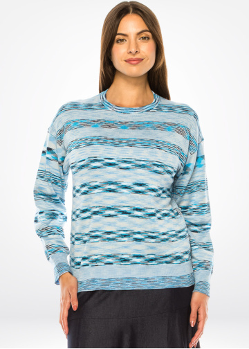 Blue Mirage Stripe Knit Sweater