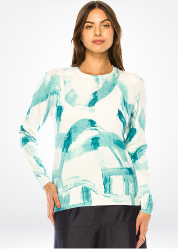 Cerulean Abstract Knit Top