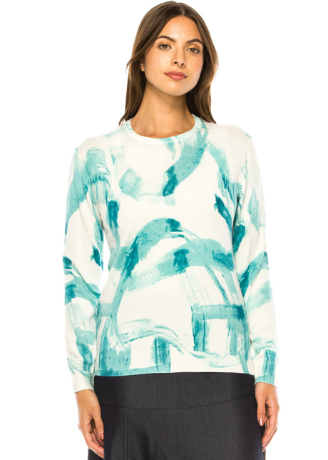 Cerulean Abstract Knit Top