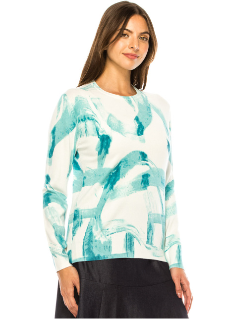 Cerulean Abstract Knit Top