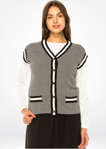 Classic Contrast Trim Vest