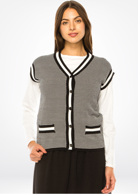 Classic Contrast Trim Vest
