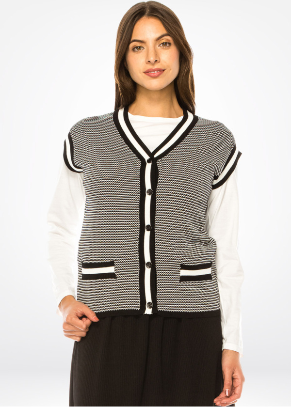 Classic Contrast Trim Vest