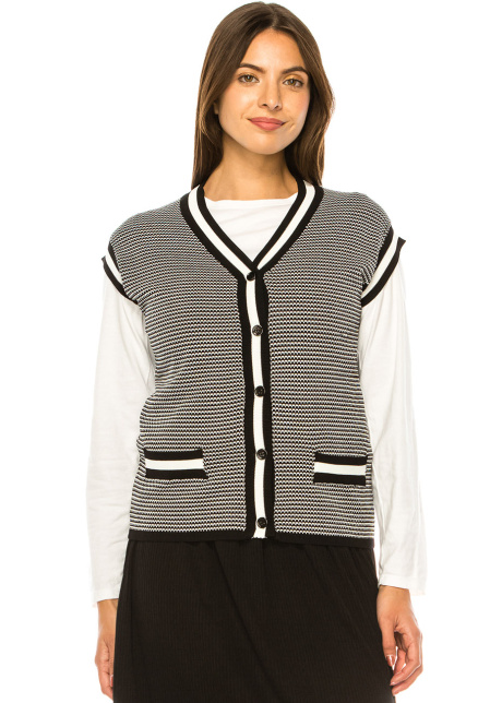 Classic Contrast Trim Vest