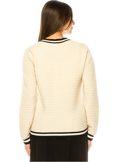 Creamy Cable Trim Cozy Cardigan