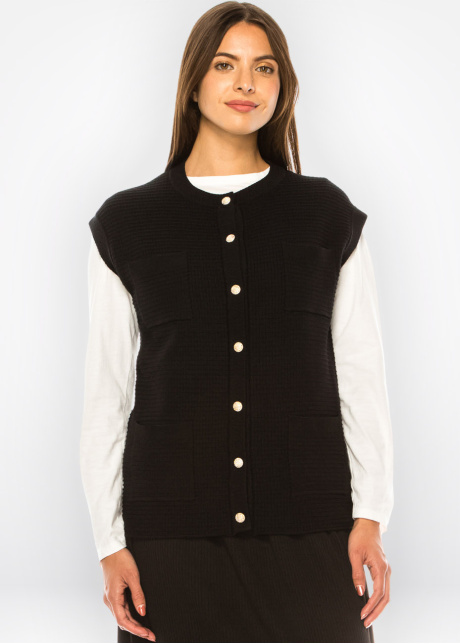 Everyday Black Pocket Vest