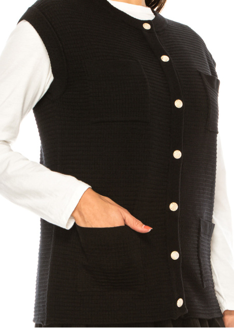 Everyday Black Pocket Vest