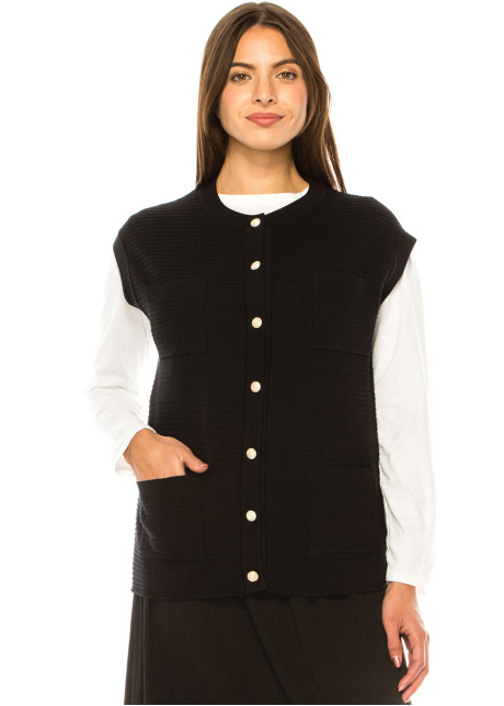 Everyday Black Pocket Vest