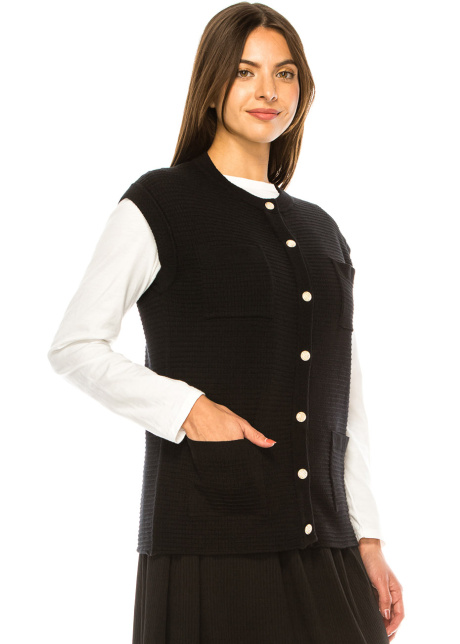 Everyday Black Pocket Vest