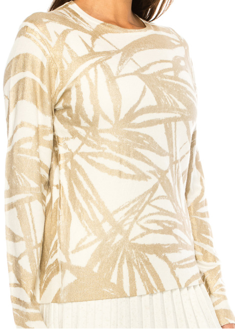 Metallic Gold Leaf Knit Top