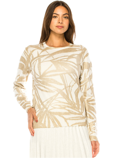 Metallic Gold Leaf Knit Top