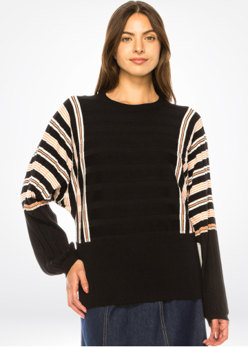 Sunrise Stripe Accented Pullover