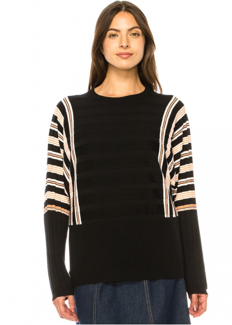 Sunrise Stripe Accented Pullover