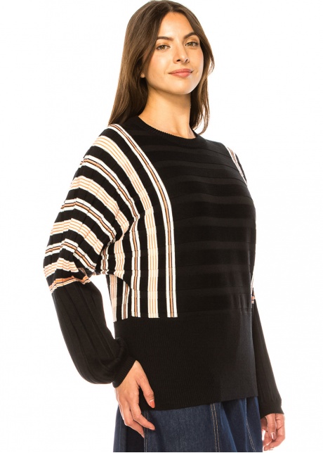 Sunrise Stripe Accented Pullover