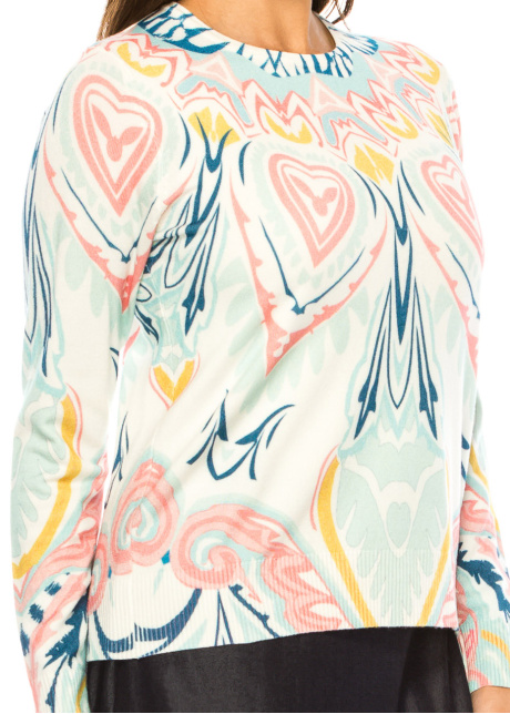 Pastel Dream Heart Pattern Sweater