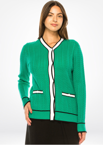 Garden Green Cable Cardigan