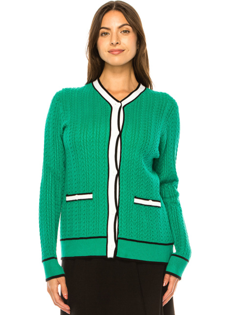 Garden Green Cable Cardigan