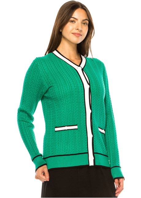 Garden Green Cable Cardigan
