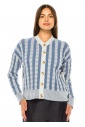 Sapphire Striped Cable Cardigan