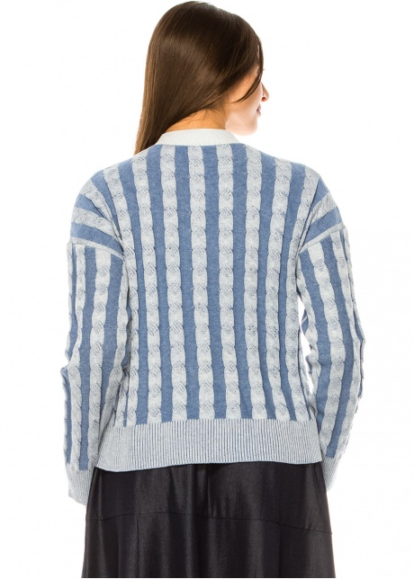 Sapphire Striped Cable Cardigan
