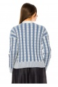 Sapphire Striped Cable Cardigan