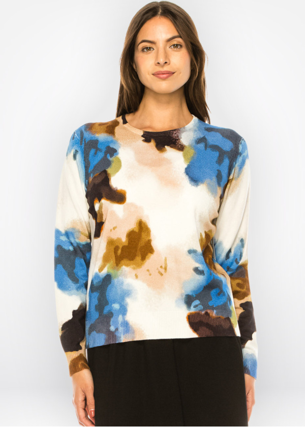 Painterly Palette Modest Sweater