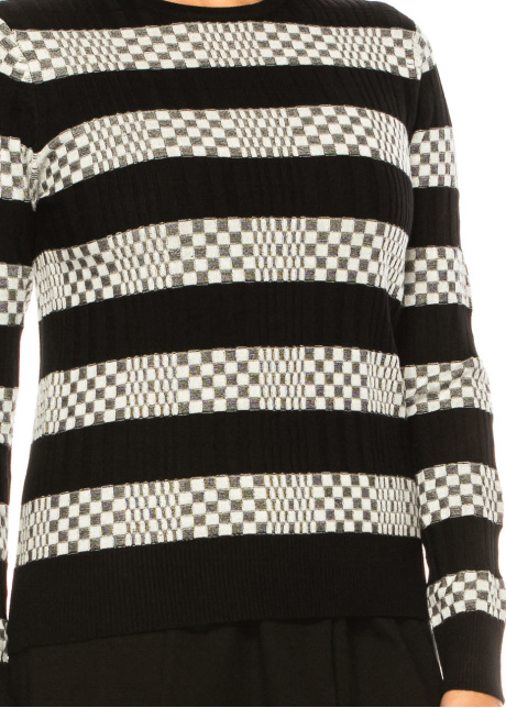 Chequerboard Chic Sweater