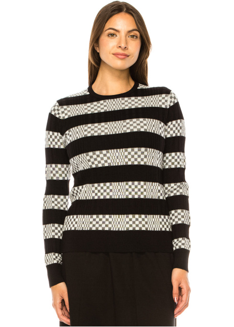 Chequerboard Chic Sweater