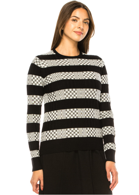 Chequerboard Chic Sweater