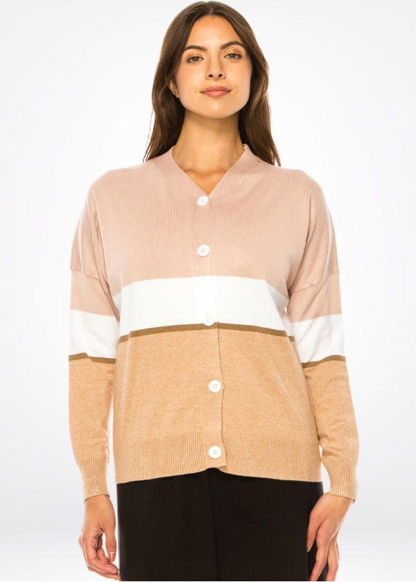 Pink Sands Colorblock Cardigan