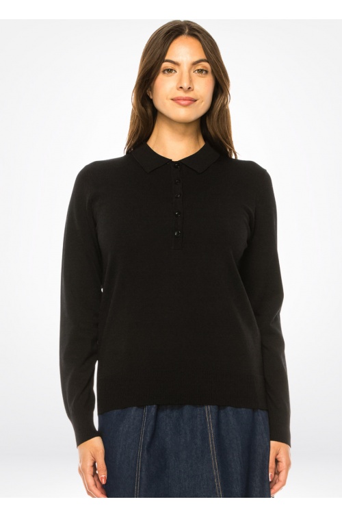 Onyx Comfort Shirt-Collared Pullover