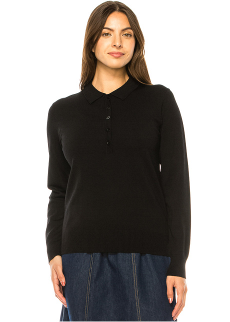 Onyx Comfort Shirt-Collared Pullover