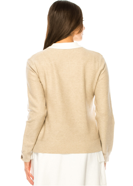 Classic Camel Shirt-Collar Pullover