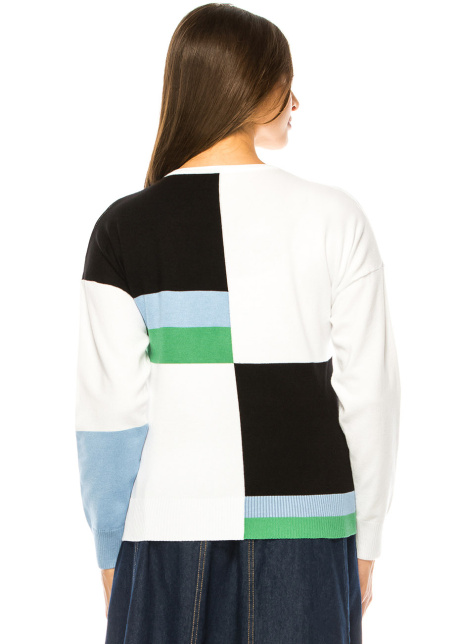 Serene Elegance Color Block Sweater