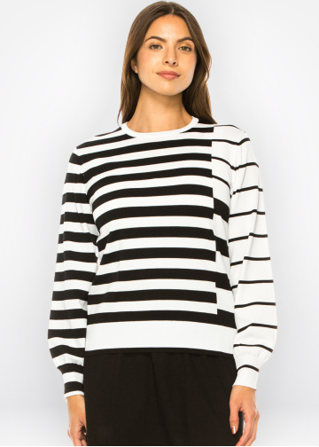 Sleek Stripes Modest Sweater