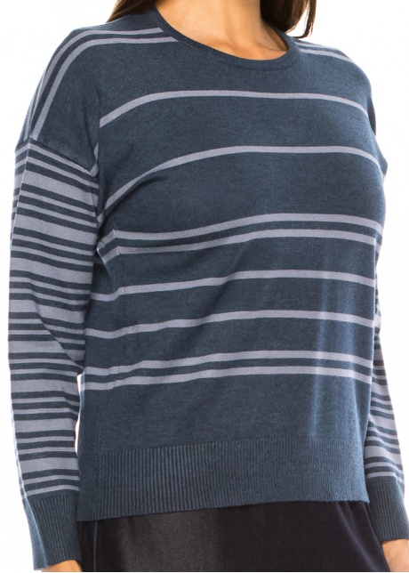Navy Striped Knit Sweater – Classic Comfort