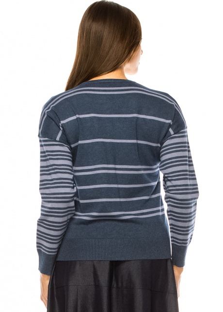 Navy Striped Knit Sweater – Classic Comfort