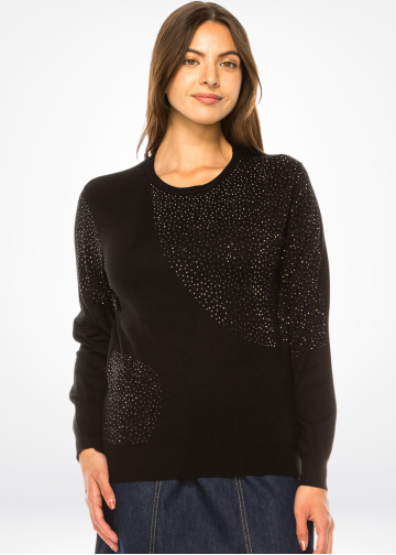Black Diamond Stud Sweater – Sleek Modesty