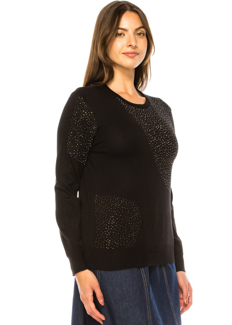 Black Diamond Stud Sweater – Sleek Modesty