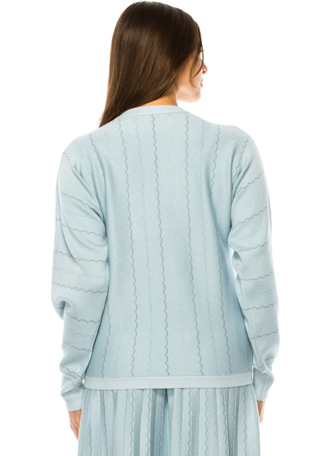 Serene Blue Scalloped Knit Sweater