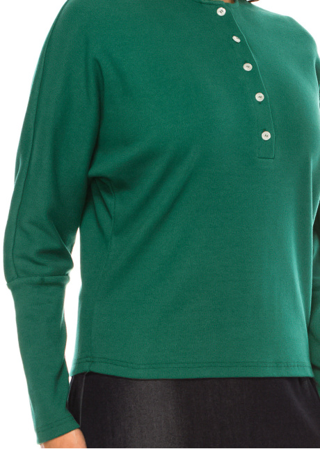 Meadow Breeze Button-Up Tee in Green