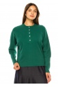 Meadow Breeze Button-Up Tee in Green