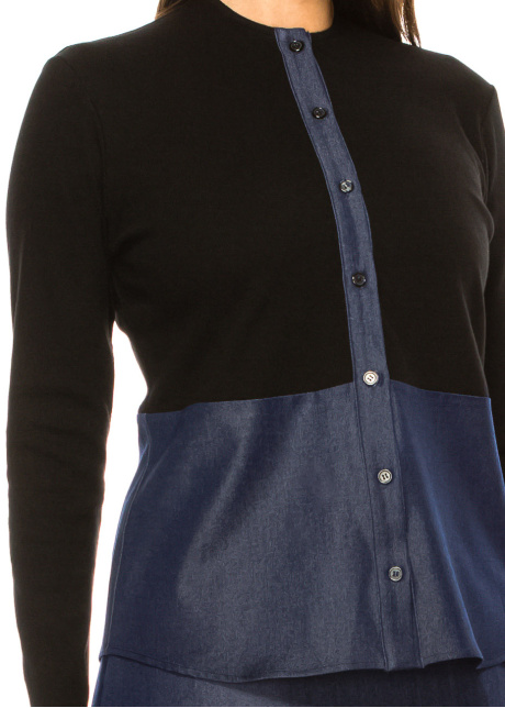Denim Duet Button-Up Tee