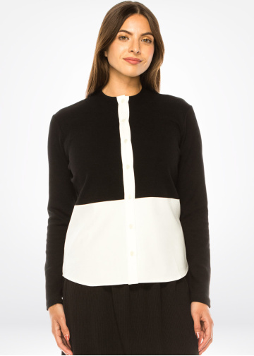 Bicolor Serenity Button-Up Tee