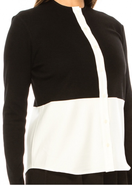 Bicolor Serenity Button-Up Tee