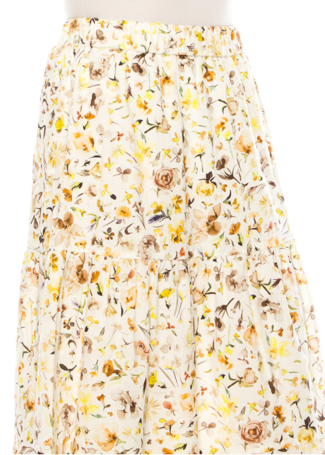 Spring Harmony Floral Midi Skirt