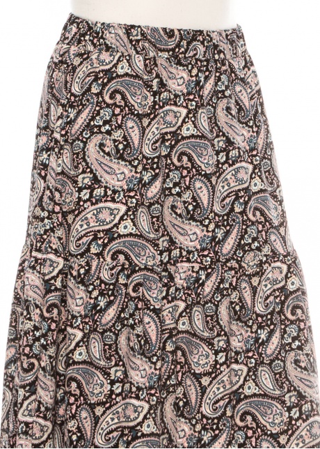 Classic Paisley Print Midi Skirt